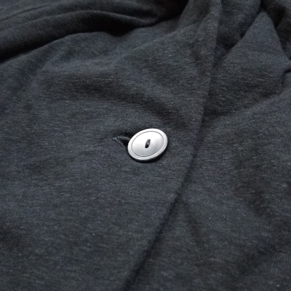 Cozy Fitted Long Sleeve Solid Black Soft Button F… - image 7